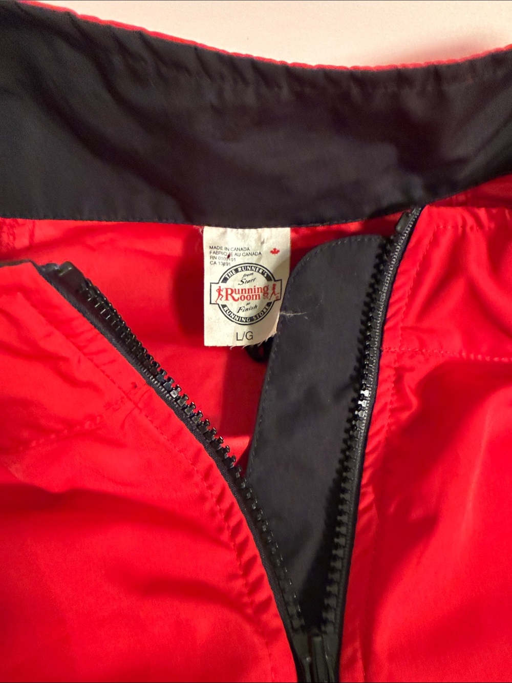 Running Room, Red Men's Windbreaker Running Jacket w/ Visibility Stripes - Picture 2 of 9